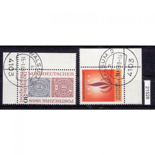 Bund 1968, Mich.-Nr.: 569+575 gestempelt+gummi Eckrand