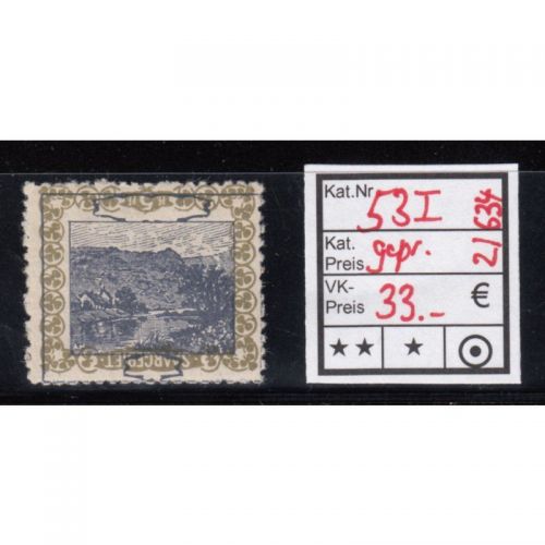 Saargebiet 1921 Mi. Nr. 53 I * geprüft