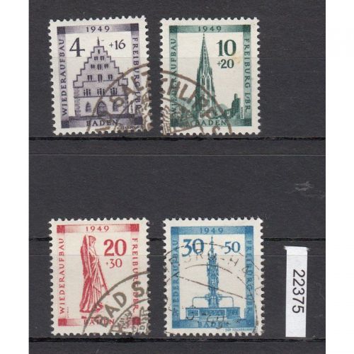 Alliierte Franz. Zone Baden Mi. Nr. 38-41 A gestempelt Stempel Falsch