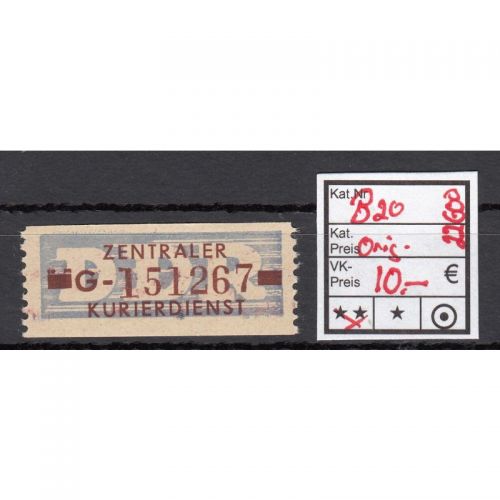 DDR Dienst B 1958, Mich.-Nr.: B 20 **  Original