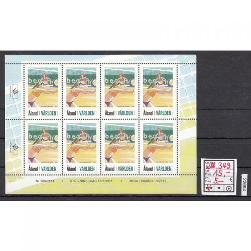 Finnland/Aland 2011 : Mi.-Nr.: 349 **   Kleinbogen  44,00
