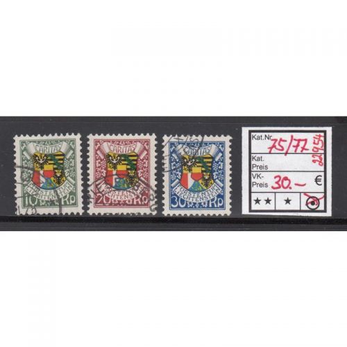 Liechtenstein 1927 : Mi.-Nr.:75-77 gestempelt