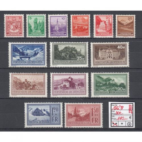 Liechtenstein 1934 : Mi.-Nr.:126-39 **