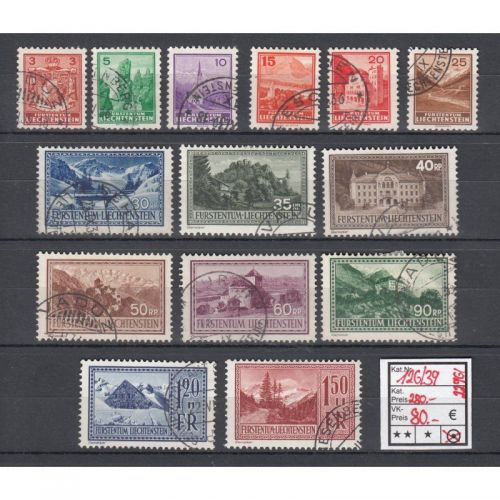 Liechtenstein 1934 : Mi.-Nr.:126-39 gestempelt