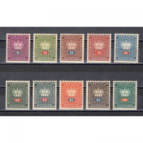 Liechtenstein 1950 : Mi.-Nr.:Dienst 35-44 **