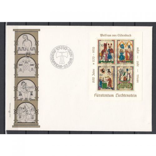 Liechtenstein 1970 : Mi.-Nr.:Block 8 gestempelt FDC