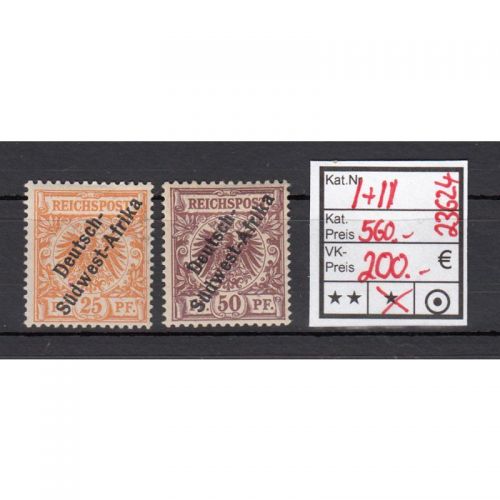 Kolonien Dt. Südwestafrika 1897, Mich.-Nr.: I+II *