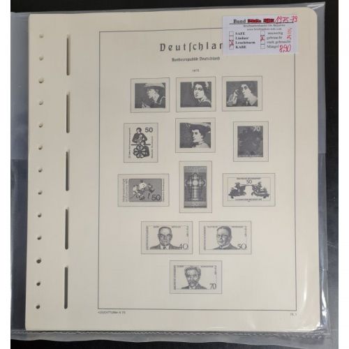 Leuchtturm Bund 1975-79 Vordrucke Alte Beschriftung mit Klemmtaschen gebraucht