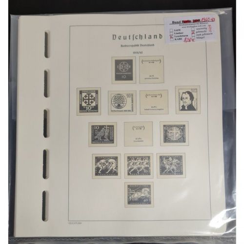 Leuchtturm Bund 1960-69 Vordruck Klemmbinder  Alte Beschtiftung mit Klemmtaschen gebraucht
