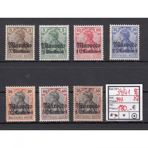 DAP Marokko 1906, Mich.-Nr.: 34-41  **  (ohne 38)