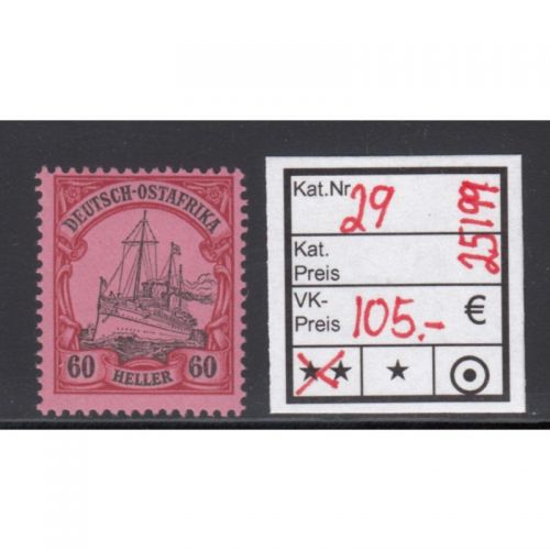 Kolonien Dt. Ostafrika 1905, Mich.-Nr.: 29 **