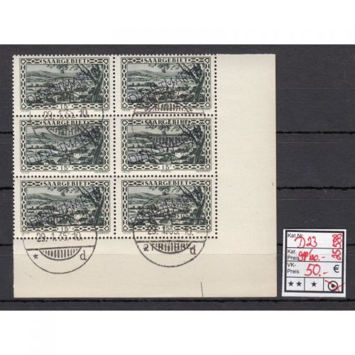 Saargebiet 1929 Mi. Nr. 23 Br gestempet (Dienstmarken)