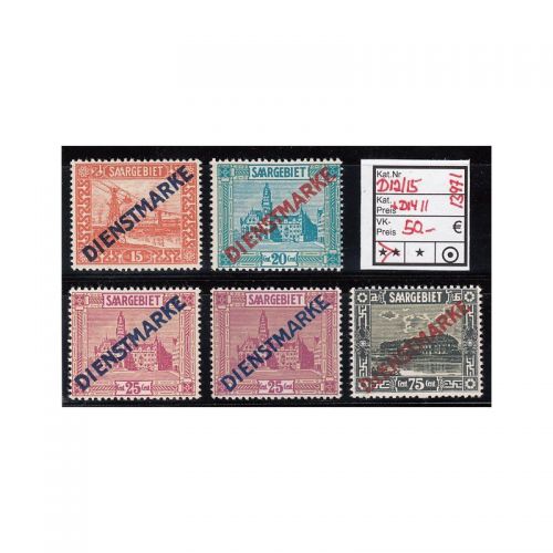 Saargebiet 1923 Mi. Nr. 12-15 inclu. 14 I+II ** (Dienstmarken)