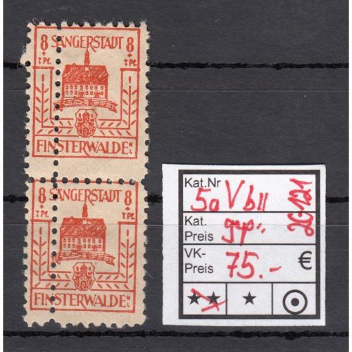 Finsterwalde, Mich.-Nr.: 5 a V / bII **  geprüft/Befund   Versuchszähnung / Doppelzähnung