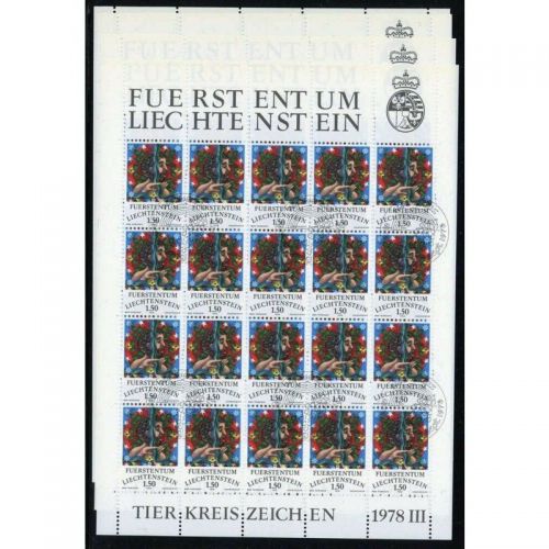 Liechtenstein 1978 : Mi.-Nr.:713-16 gestempelt Bogen