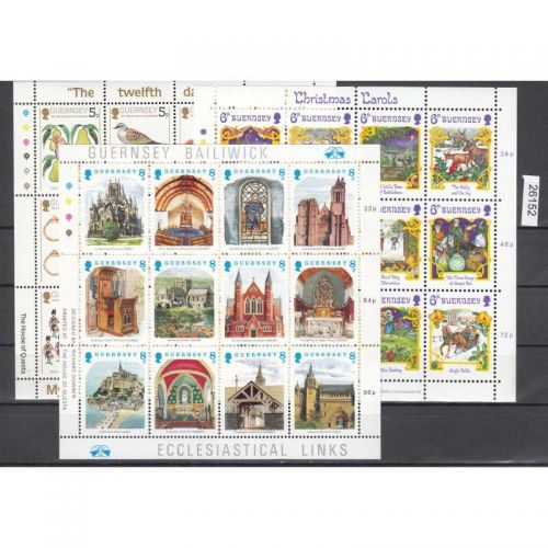GB-Guernsey 1984-88, Mich.-Nr.: 298-09 + 373-84 + 436-47 Lot ** Zusammendruck - Kleinbogen