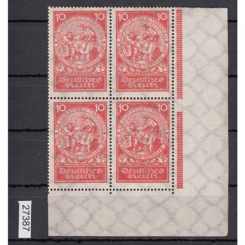 DR 1924, Mich.-Nr.: 352 * Neugummi  Eckrand 4er