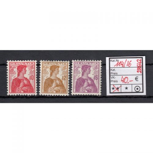Schweiz 1909 : Mi.-Nr.:114-16 **