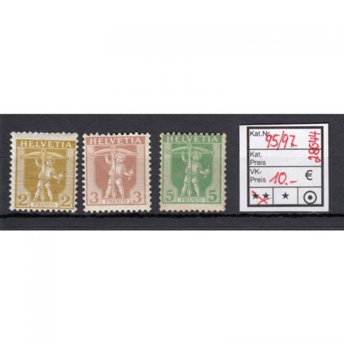 Schweiz 1907 : Mi.-Nr.:95-97 **
