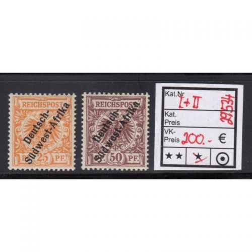 Kolonien Dt. Südwestafrika 1897, Mich.-Nr.: I+II *