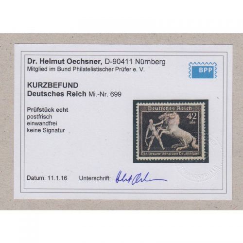 DR 1939, Mich.-Nr.: 699 ** geprüft  Befund