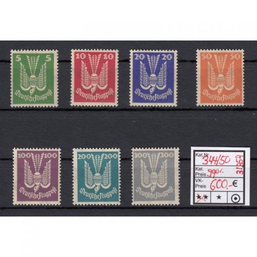 DR 1924, Mich.-Nr.: 344-50 **  LUXUS geprüft/Attest