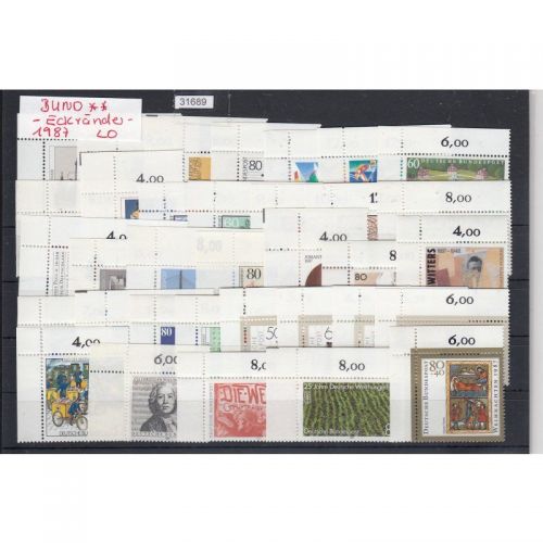 Bund 1987, Mich.-Nr.:  ** Eckrand Komplett LO   (ohne Dauerserien)