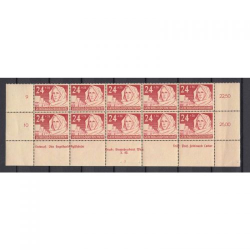 GG 1940, Mi.-Nr. 57 **  Unterrandleiste