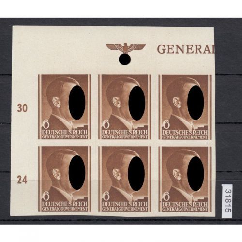 GG 1941, Mi.-Nr. 72 U ** Eckrand mit HZ  lesen