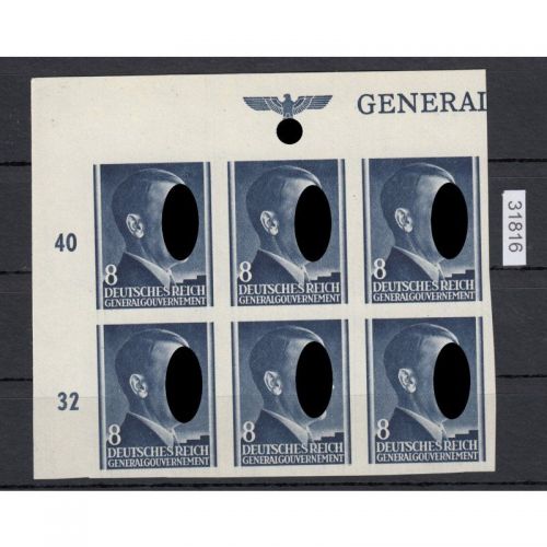 GG 1941, Mi.-Nr. 73 U ** Eckrand mit HZ