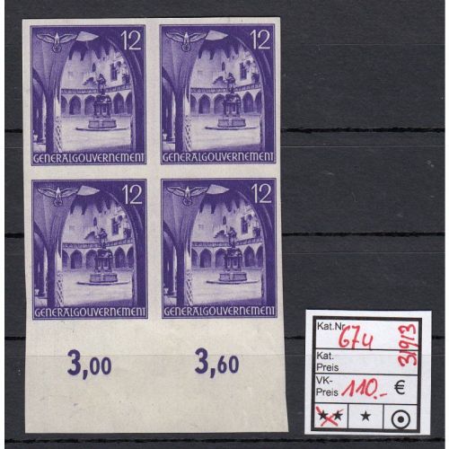 GG 1941, Mi.-Nr. 67 U **  lesen