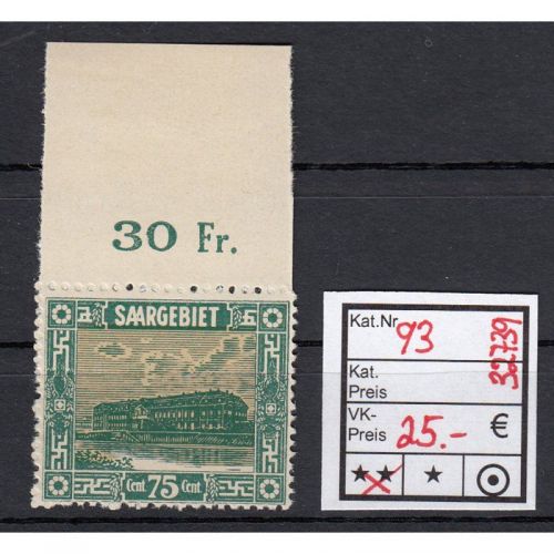 Saargebiet 1922 Mi. Nr. 93 **