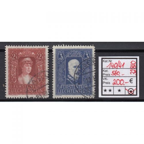 Liechtenstein 1933 : Mi.-Nr.:140-41 gestempelt
