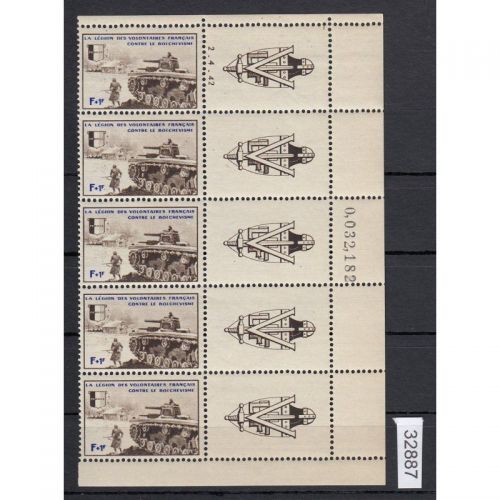 Frankreich, Mi.-Nr. VI ** mit Leerfeld  +  Druckdatum
