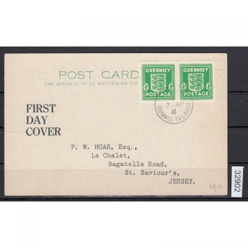 Guernsey, Mi.-Nr. 1 Karte  FDC    geprüft  Mühle BPP