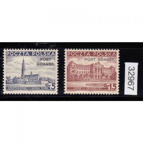 Danzig Hafen 1937 Mi.Nr. 32+33 **   (Port Gdansk)