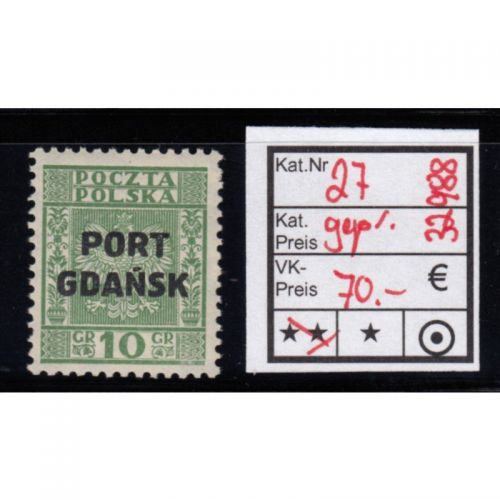 Danzig Hafen 1934 Mi.Nr. 27 ** geprüft