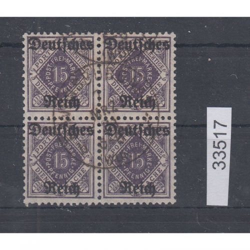 DR Dienst 1920, Mich.-Nr.:D 54  4er.-Block  gestempelt geprüft Befund