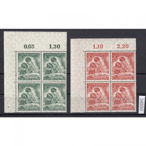 Berlin 1951, Mich.-Nr.: 80+81 ** Eckrand 4er