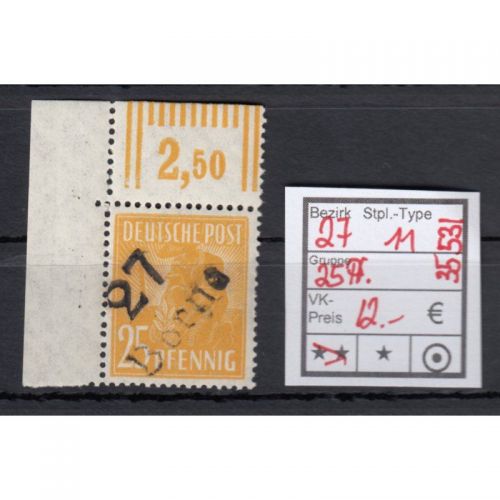 Bezirk 27  nr. 011  Borna ** 25 Pf.    geprüft   lesen