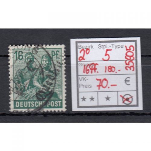 Bezirk 2* (kl. 20) nr. 5  Quedlinburg   gestempelt 16  Pf.   geprüft