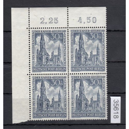 Berlin 1953, Mich.-Nr.: 109 ** Eckrand 4er