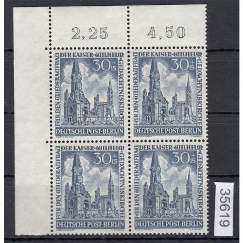 Berlin 1953, Mich.-Nr.: 109 ** Eckrand 4er