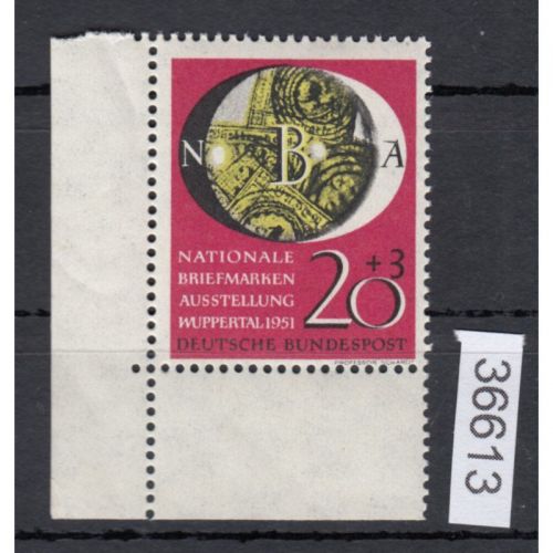 Bund 1951, Mich.-Nr.: 142 ** Eckrand