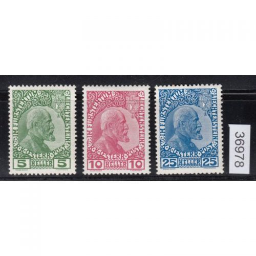 Liechtenstein 1912 : Mi.-Nr.:1-3 *