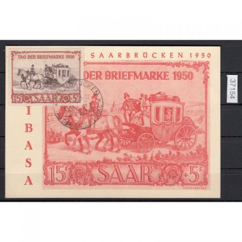 Saarland 1950 Mi. Nr. 291 Gestempelt auf Karte Ersttag  23.4.1950  (001)