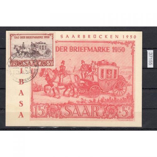 Saarland 1950 Mi. Nr. 291 Gestempelt auf Karte Ersttag  23.4.1950