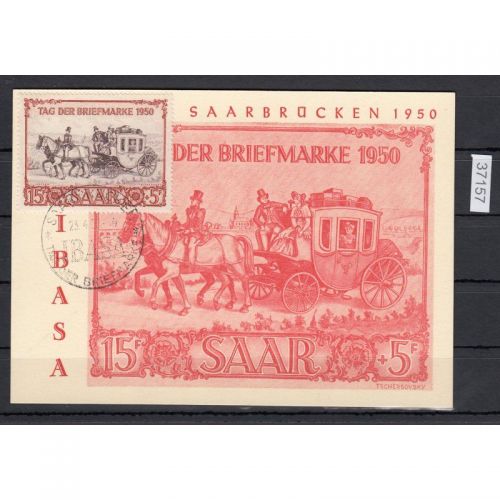 Saarland 1950 Mi. Nr. 291 Gestempelt auf Karte Ersttag  23.4.1950