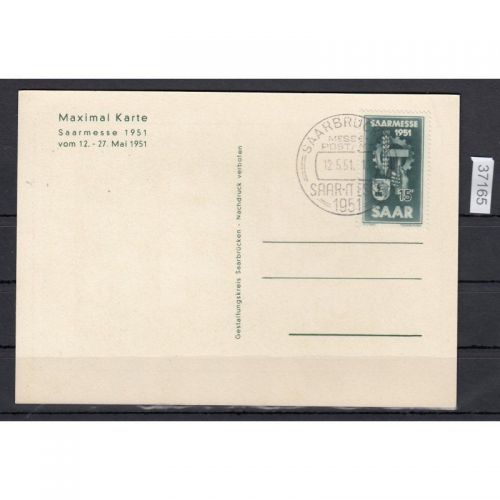 Saarland 1951 Mi. Nr. 306 Gestempelt auf Karte FDC