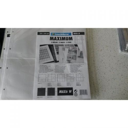 5 Leuchtturm  Hüllen Maximum MAX6 W, 325x335 mm für alte Postkarten Neu - OVP 10